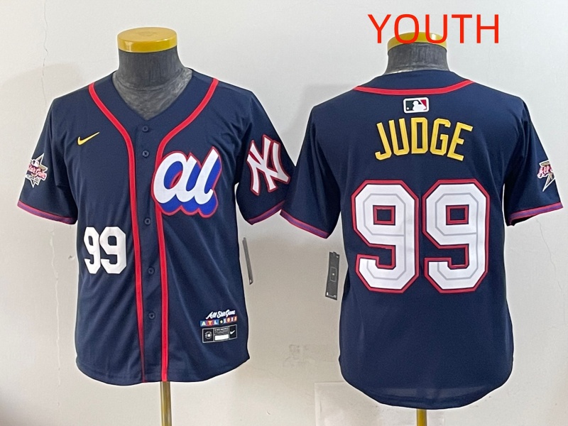 Youth 2025 New York Yankees #99 Judge Drak Blue All star Blank Blue Nike MLB Jersey style 2->youth mlb jersey->Youth Jersey